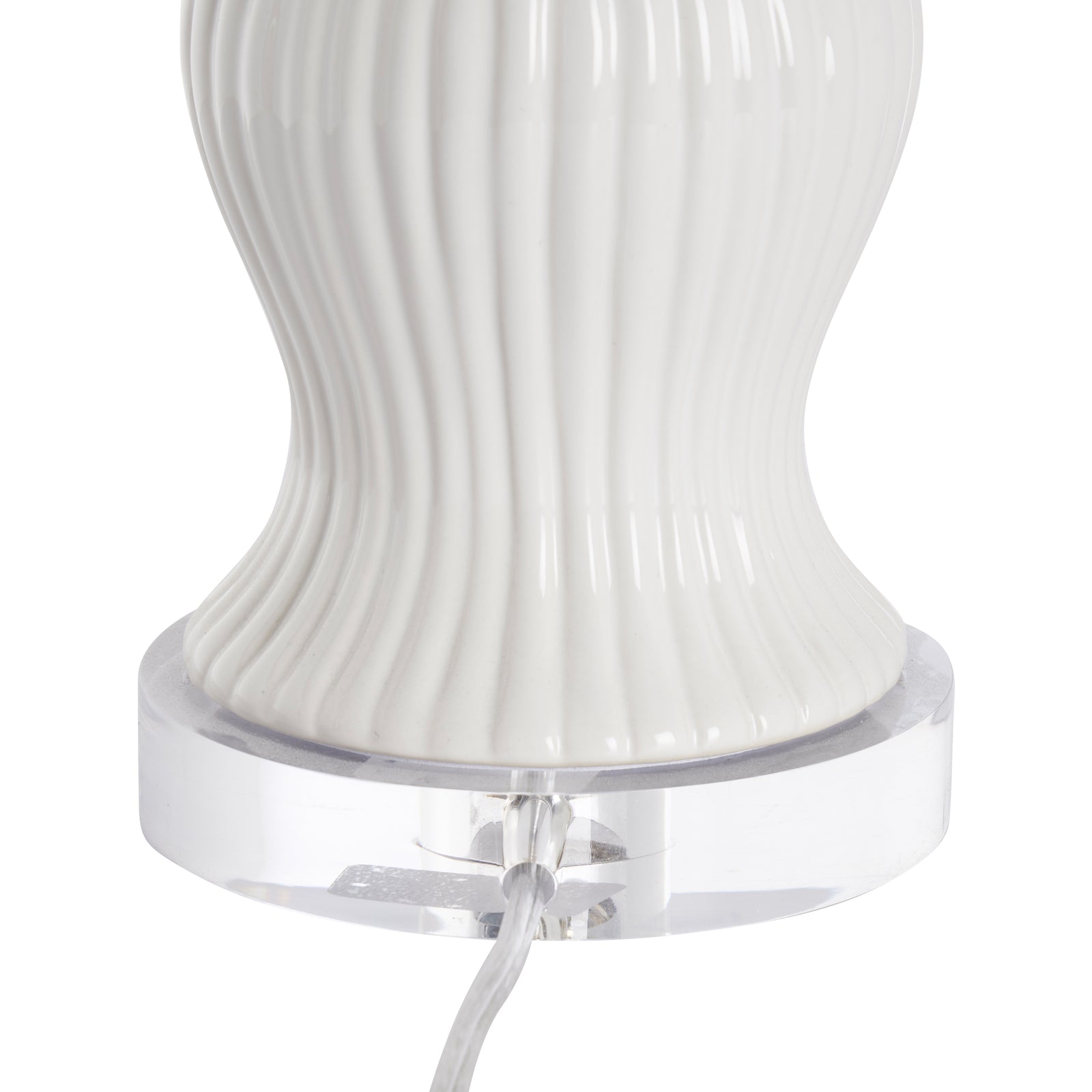 Swirl Handle Lamp - White