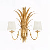Wheat Sconce - Gold Electrified w/ Shades