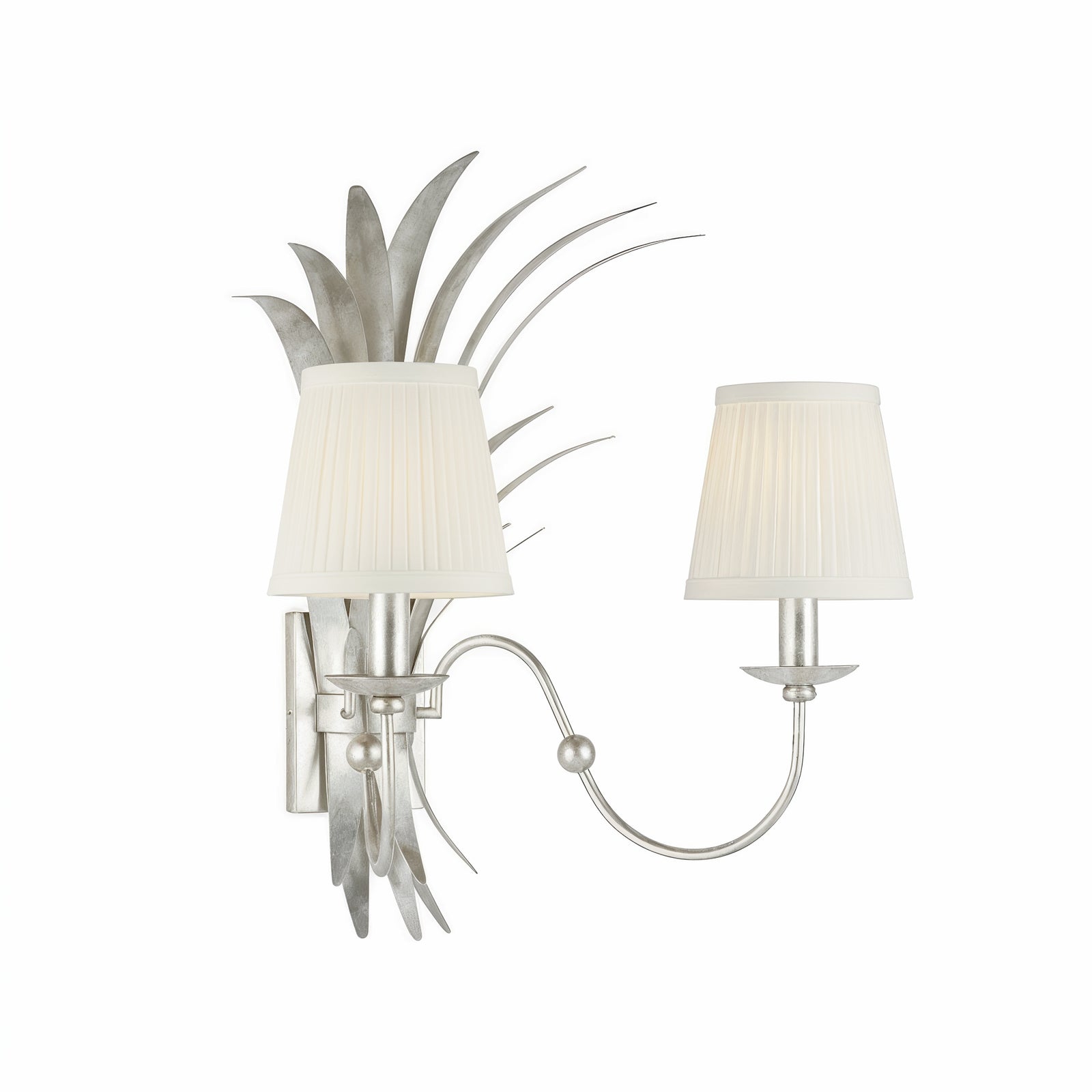 Wheat Sconce - Silver Electrified w/ Shades