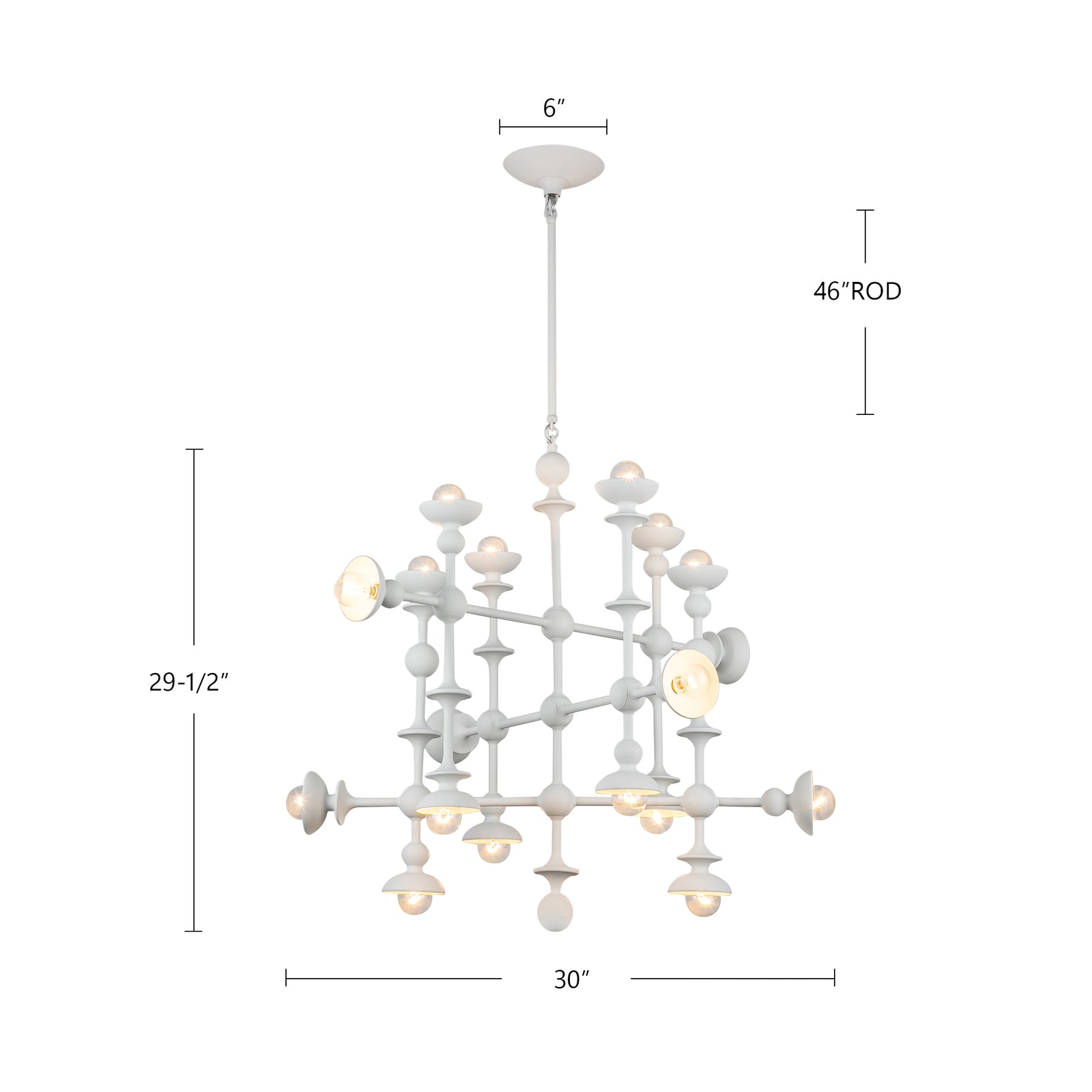 Cadence 29-in Antique White 18 Lights Chandeliers