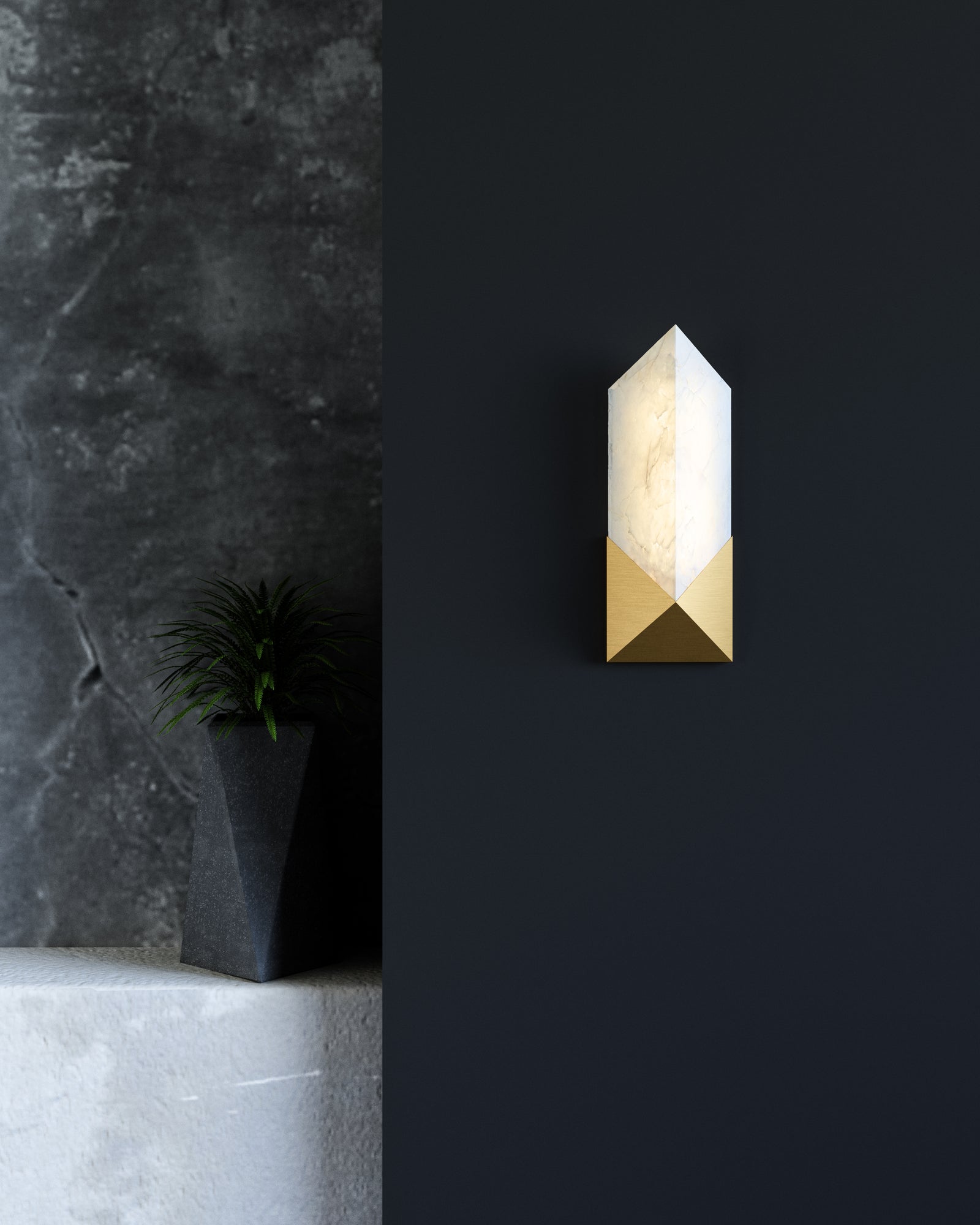 Caesar 12-in Vintage Brass/Alabaster LED Wall/Vanity