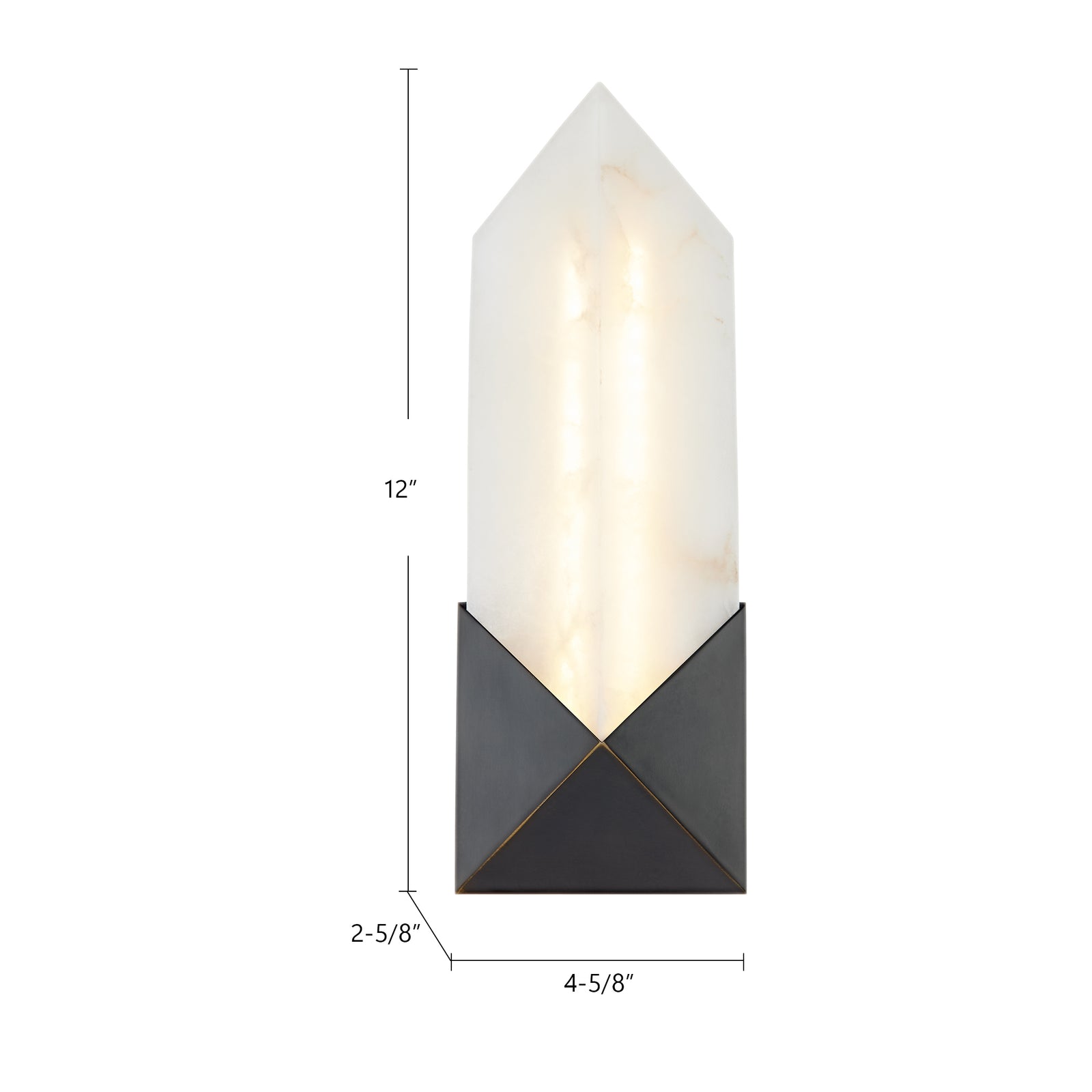 Caesar 12-in Polished Nickel/Alabaster LED Wall/Vanity