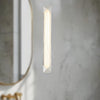 Caesar 25-in Polished Nickel/Alabaster LED Wall/Vanity