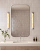 Caesar 25-in Polished Nickel/Alabaster LED Wall/Vanity