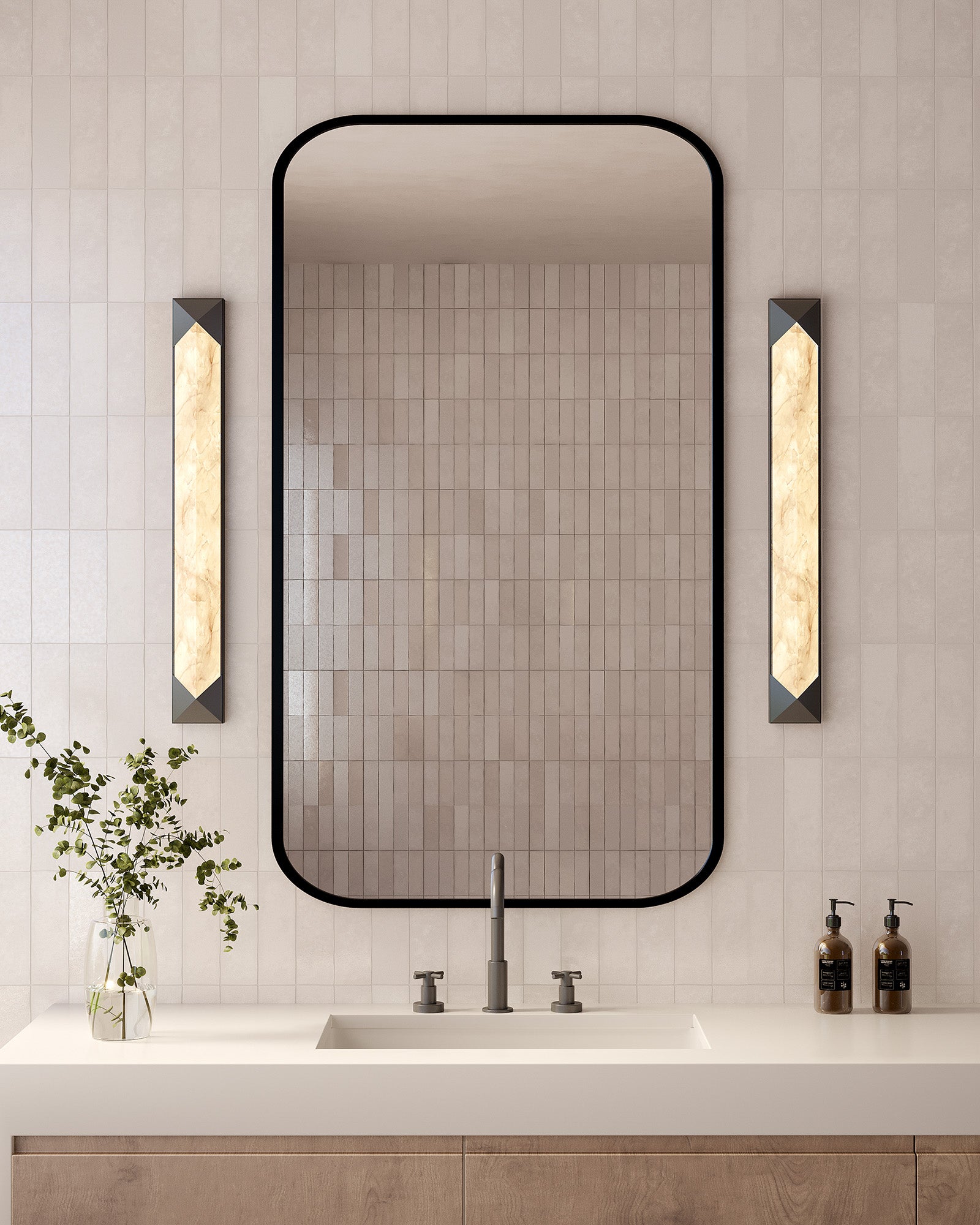 Caesar 25-in Urban Bronze/Alabaster LED Wall/Vanity