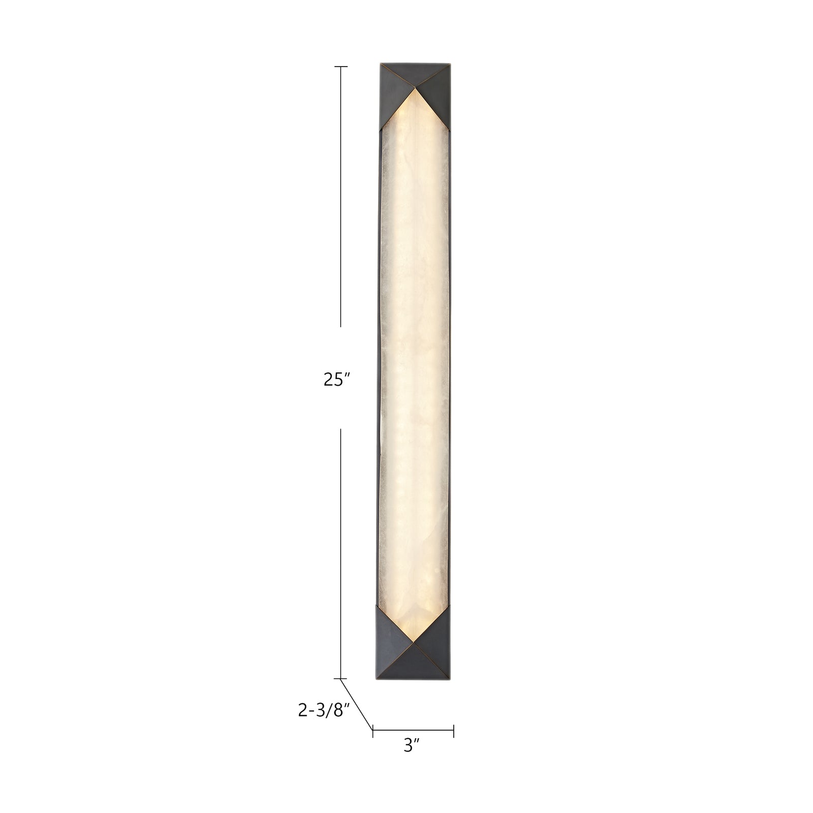 Caesar 25-in Polished Nickel/Alabaster LED Wall/Vanity