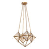 Cairo 21-in Ribbed Glass/Vintage Brass 4 Lights Chandeliers