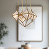 Cairo 21-in Ribbed Glass/Vintage Brass 4 Lights Chandeliers