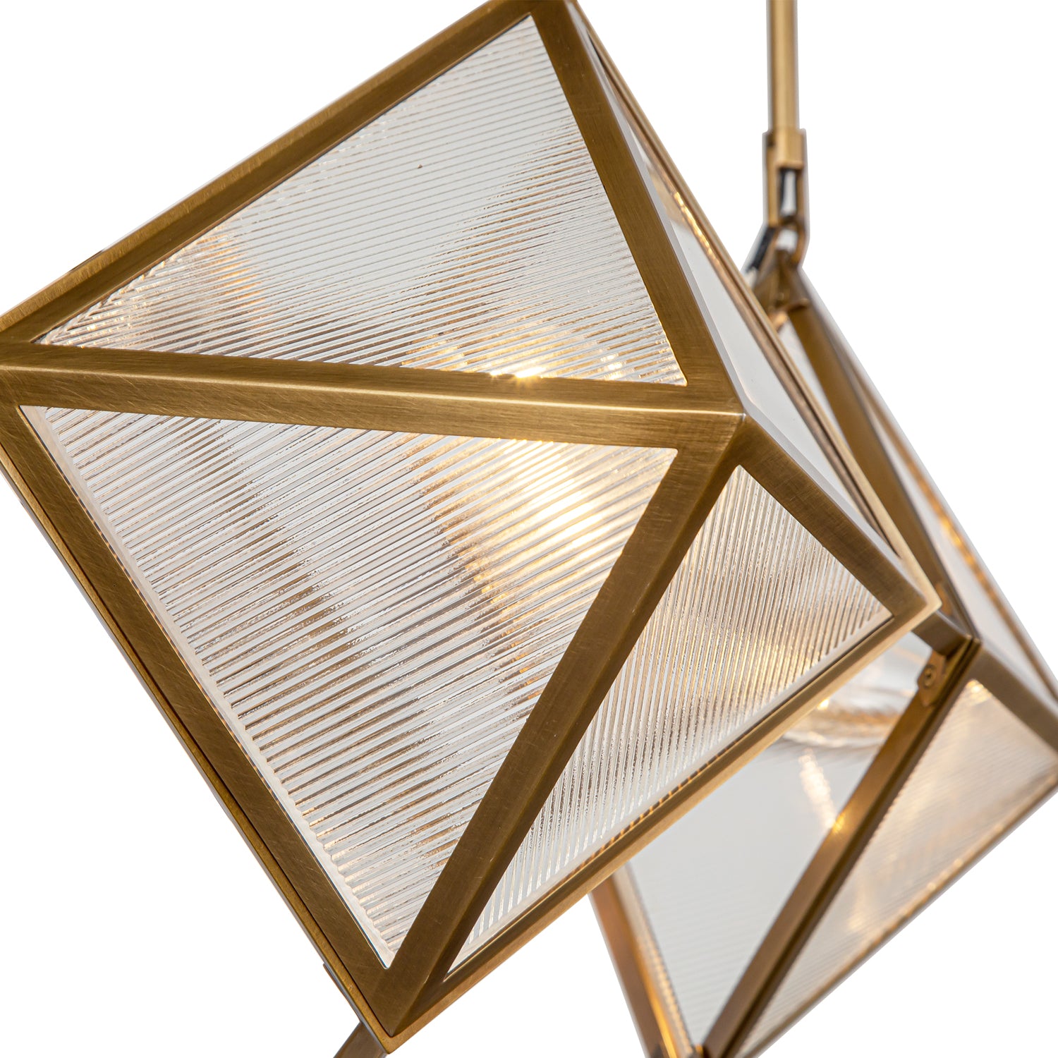 Cairo 21-in Ribbed Glass/Vintage Brass 4 Lights Chandeliers