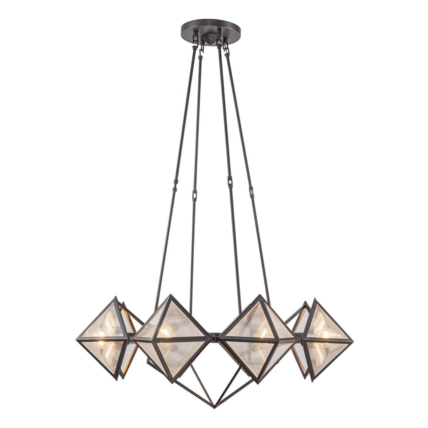 Cairo 30-in Ribbed Glass/Urban Bronze 8 Lights Chandeliers
