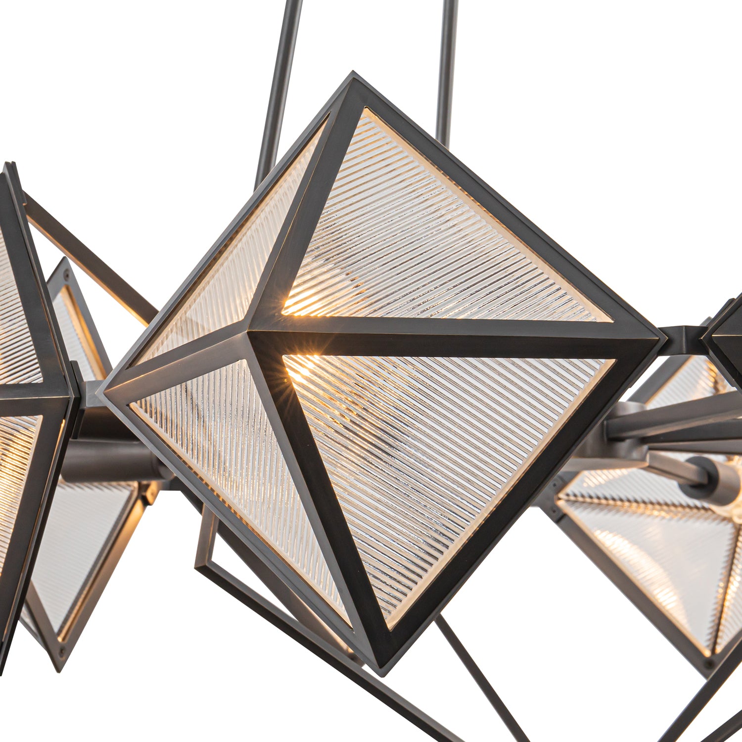 Cairo 30-in Ribbed Glass/Urban Bronze 8 Lights Chandeliers