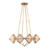 Cairo 30-in Ribbed Glass/Vintage Brass 8 Lights Chandeliers