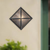 Cairo 11-in Black/Ribbed Glass 1 Light Exterior Wall Sconce