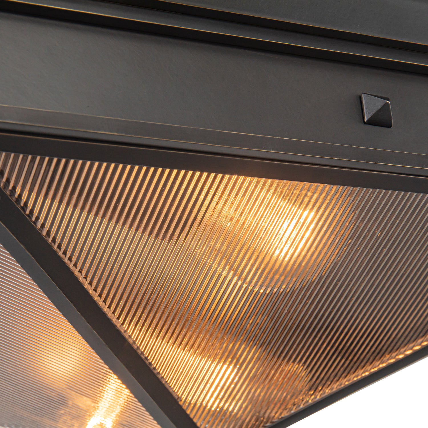 Cairo 15-in Ribbed Glass/Urban Bronze 2 Lights Flush Mount