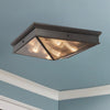 Cairo 19-in Ribbed Glass/Urban Bronze 4 Lights Flush Mount