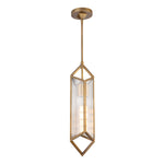 Cairo 19-in Ribbed Glass/Vintage Brass 1 Light Pendant