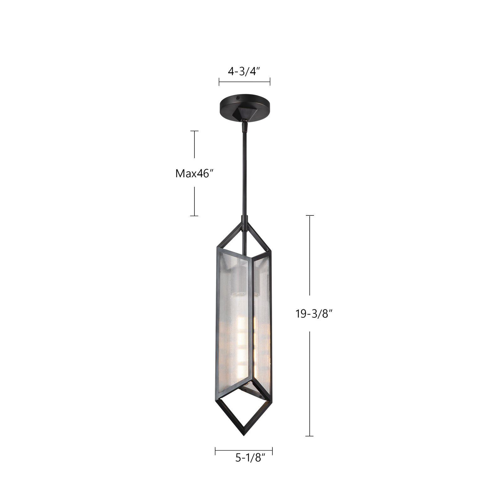 Cairo 19-in Ribbed Glass/Vintage Brass 1 Light Pendant