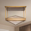 Cairo 19-in Ribbed Glass/Vintage Brass 4 Lights Semi Flush Mount