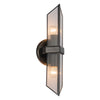Cairo 15-in Ribbed Glass/Urban Bronze 2 Lights Wall/Vanity