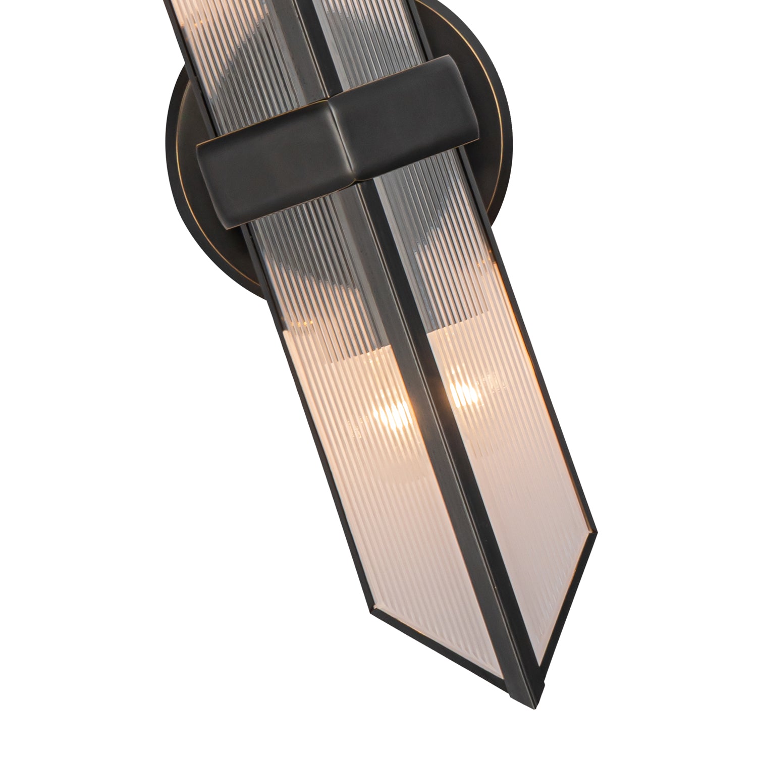 Cairo 15-in Ribbed Glass/Urban Bronze 2 Lights Wall/Vanity