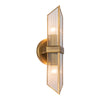 Cairo 15-in Ribbed Glass/Vintage Brass 2 Lights Wall/Vanity