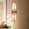 Cairo 15-in Ribbed Glass/Vintage Brass 2 Lights Wall/Vanity