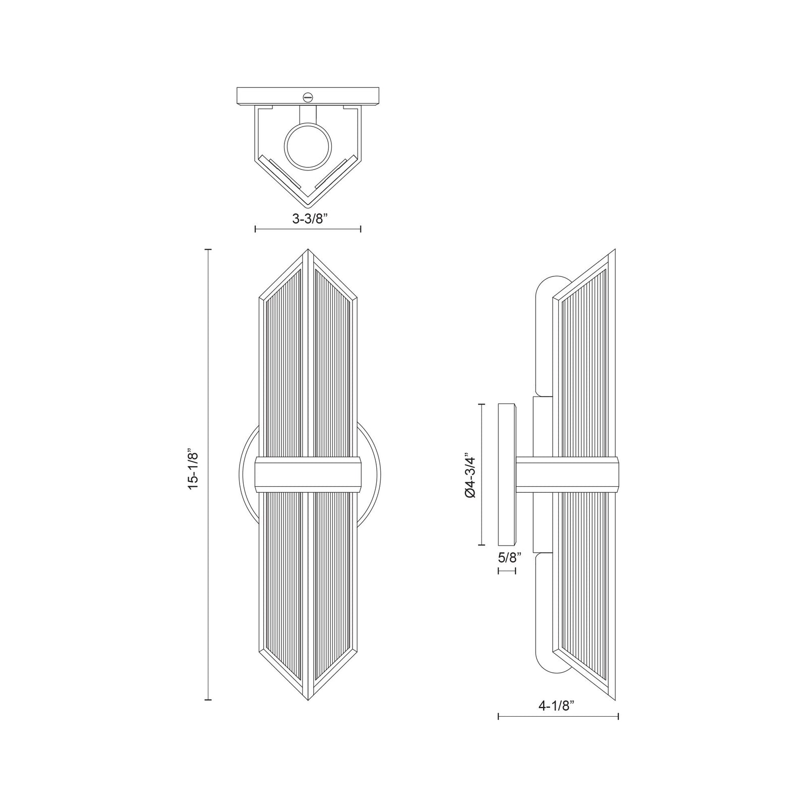 Cairo 15-in Ribbed Glass/Urban Bronze 2 Lights Wall/Vanity