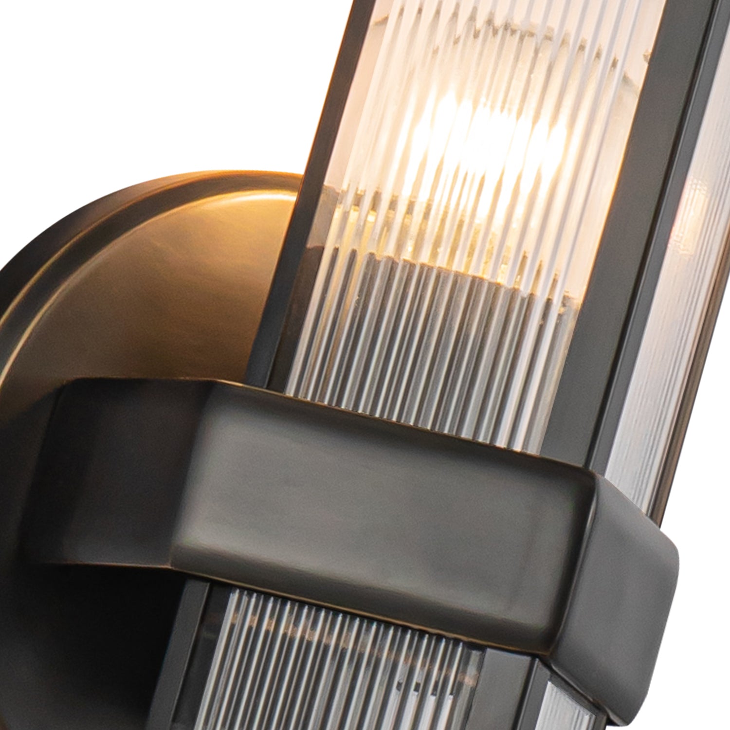 Cairo 4-in Ribbed Glass/Urban Bronze 1 Light Wall/Vanity