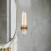 Cairo 4-in Ribbed Glass/Vintage Brass 1 Light Wall/Vanity