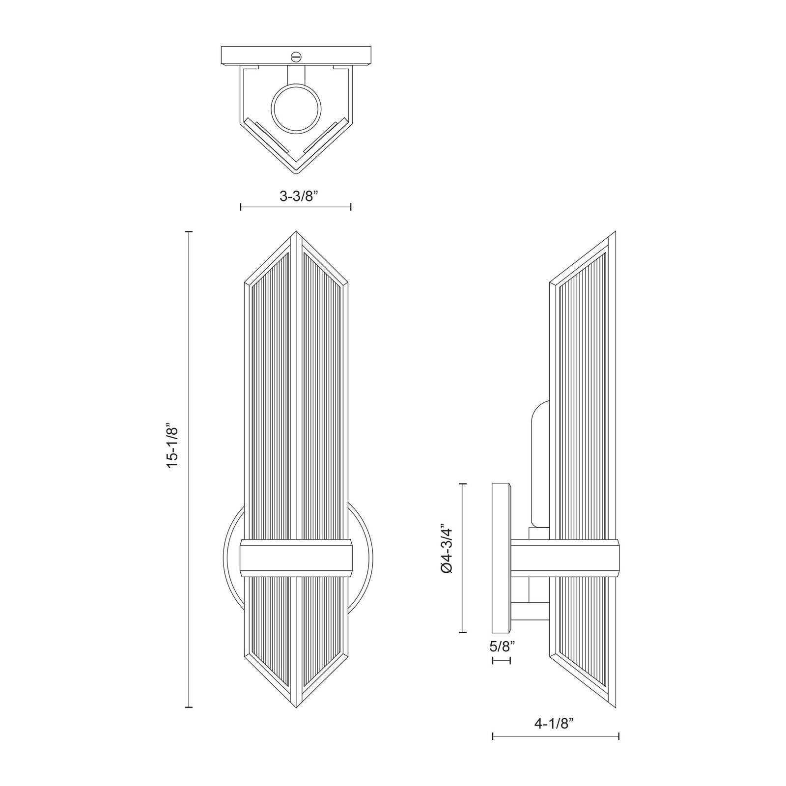 Cairo 4-in Ribbed Glass/Urban Bronze 1 Light Wall/Vanity