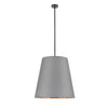 Calor 25-in Gray Linen With Gold Parchment/Urban Bronze 3 Lights Pendant