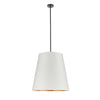 Calor 25-in Urban Bronze/White Linen With Gold Parchment 3 Lights Pendant