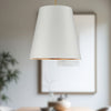 Calor 25-in Vintage Brass/White Linen With Gold Parchment 3 Lights Pendant