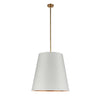 Calor 25-in Vintage Brass/White Linen With Gold Parchment 3 Lights Pendant