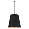 Calor 30-in Black Linen With Gold Parchment/Urban Bronze 3 Lights Pendant