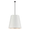 Calor 30-in Urban Bronze/White Linen With Gold Parchment 3 Lights Pendant