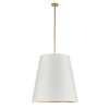 Calor 30-in Vintage Brass/White Linen With Gold Parchment 3 Lights Pendant