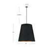 Calor 30-in Black Linen With Gold Parchment/Urban Bronze 3 Lights Pendant