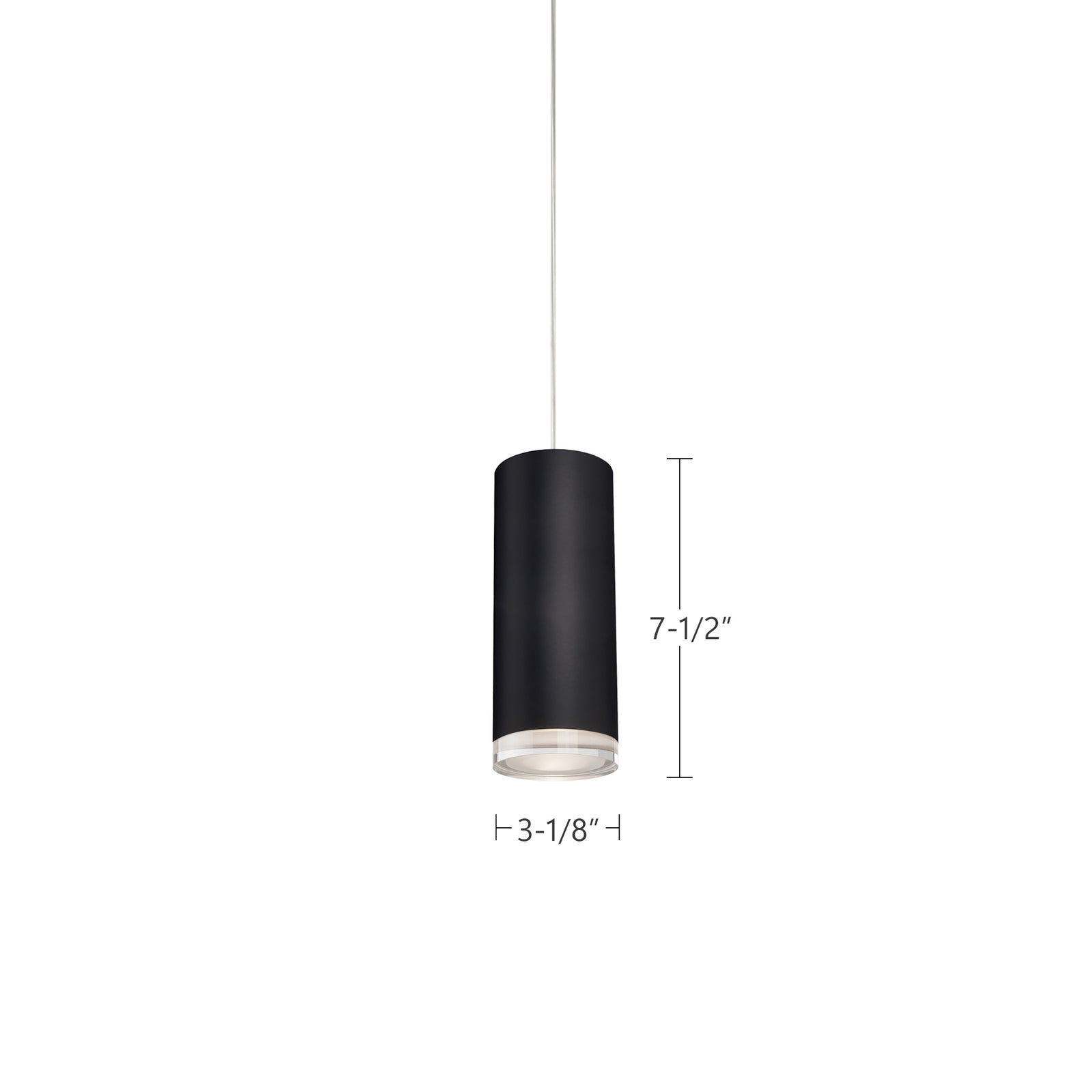 Cameo 8-in Black LED Pendant