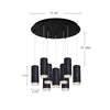 Cameo 18-in Brushed Nickel 9-Light Multi Pendant