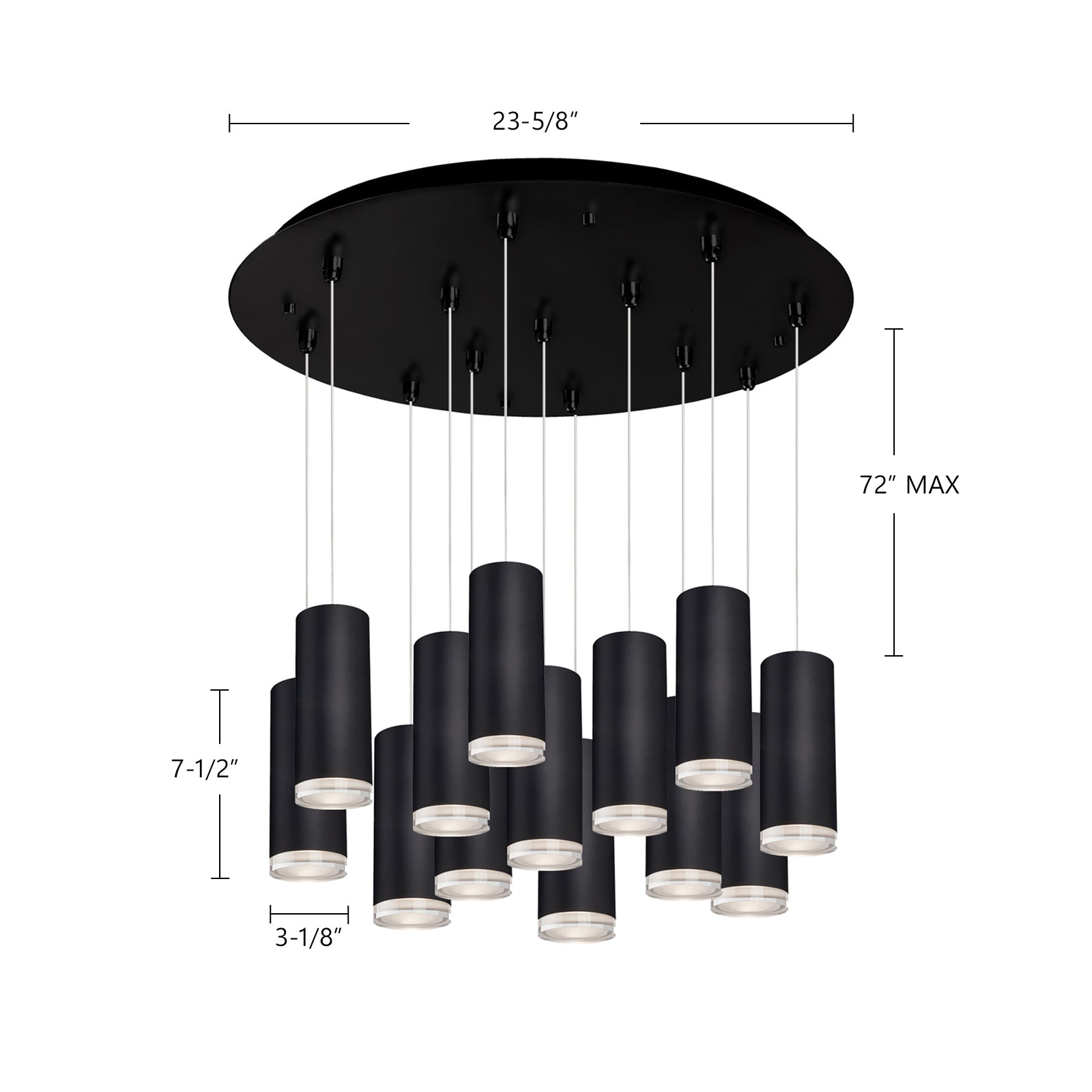 Cameo 24-in Brushed Nickel 13-Light Multi Pendant