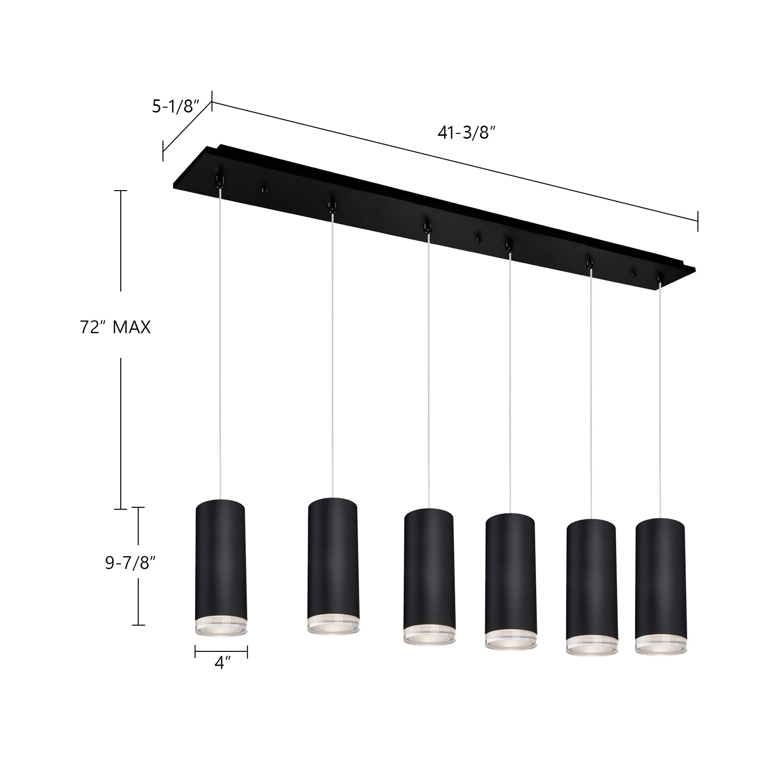 Cameo 42-in Brushed Nickel 6-Light Multi Pendant