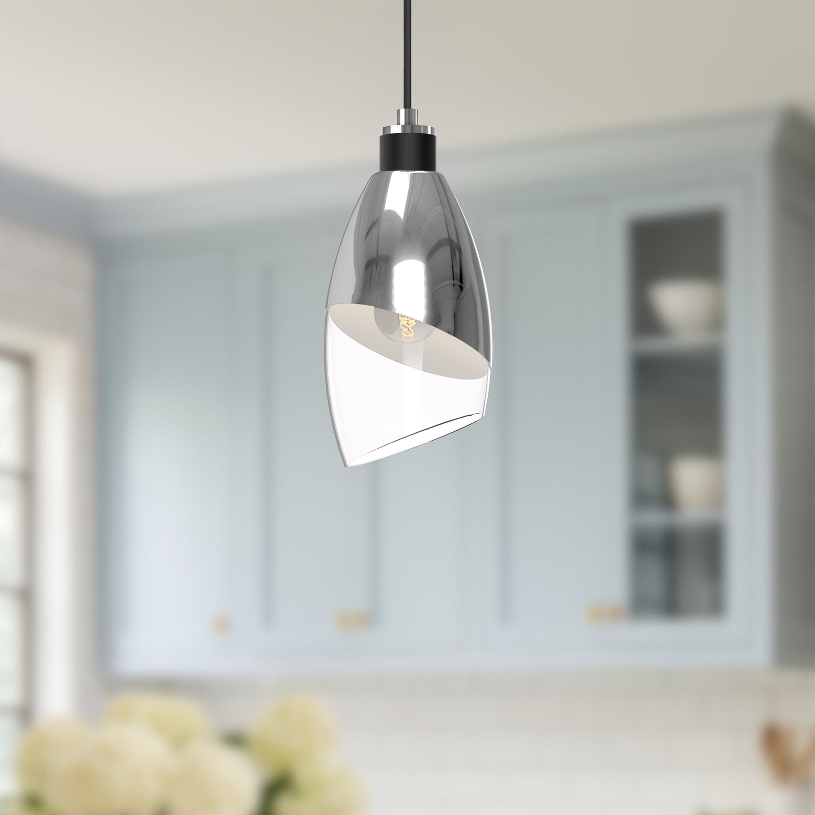 Capri 5-in Chrome/Clear Glass 1 Light Pendant