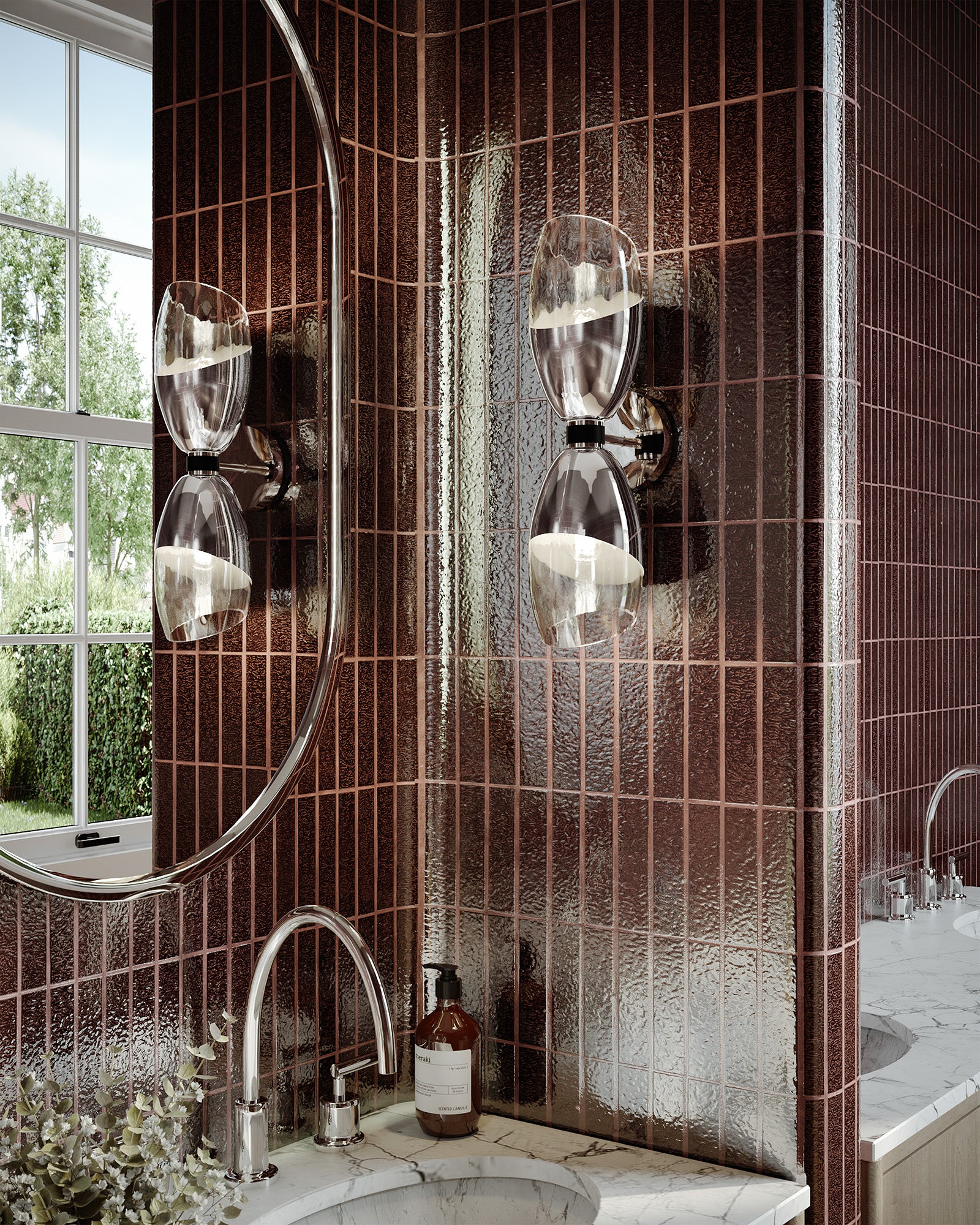 Capri 5-in Chrome/Clear Glass 2 Lights Wall/Vanity