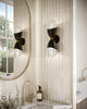 Capri 5-in Clear Glass/Matte Black 2 Lights Wall/Vanity
