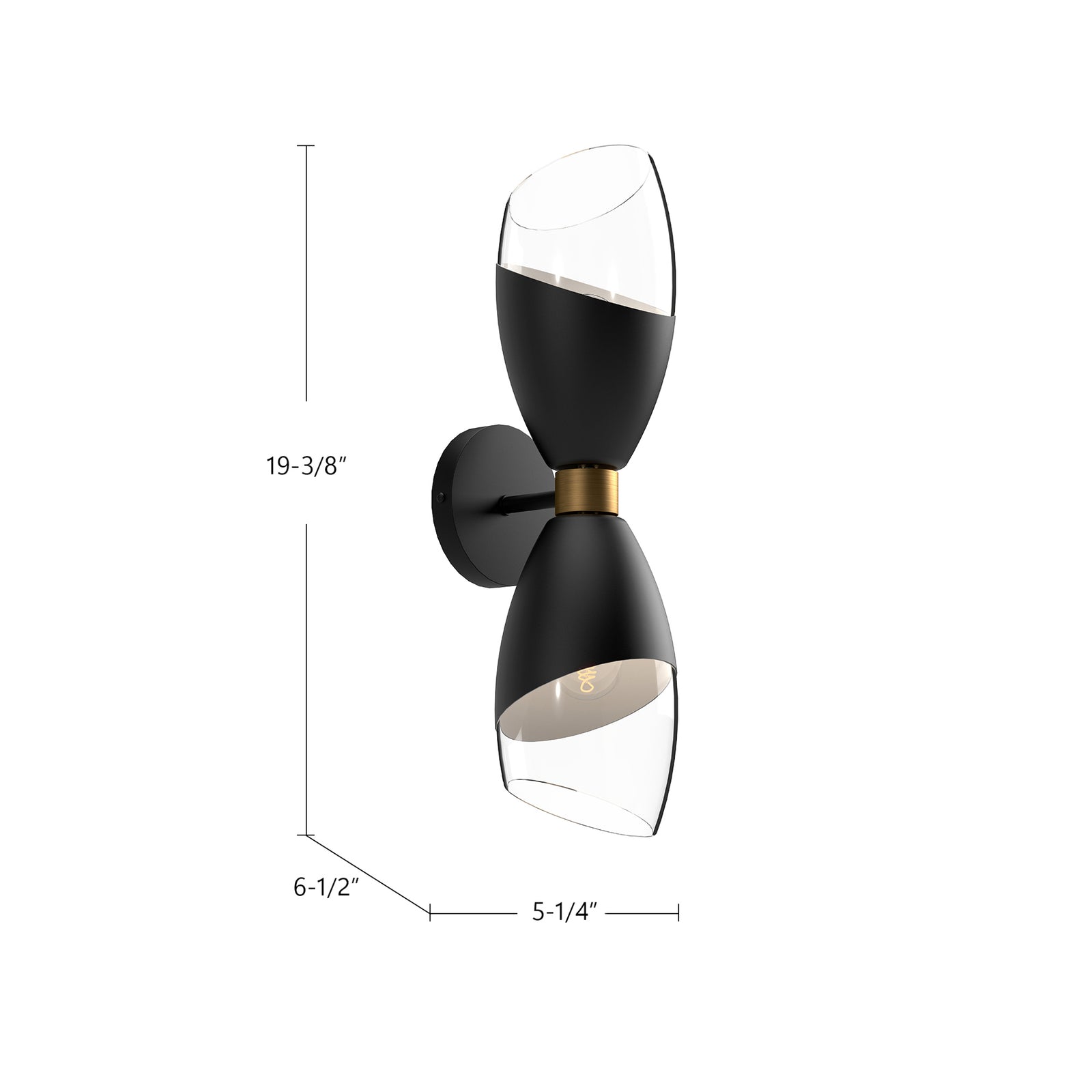 Capri 5-in Chrome/Clear Glass 2 Lights Wall/Vanity