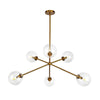 Cassia 40-in Aged Brass/Clear Glass 6 Lights Chandelier