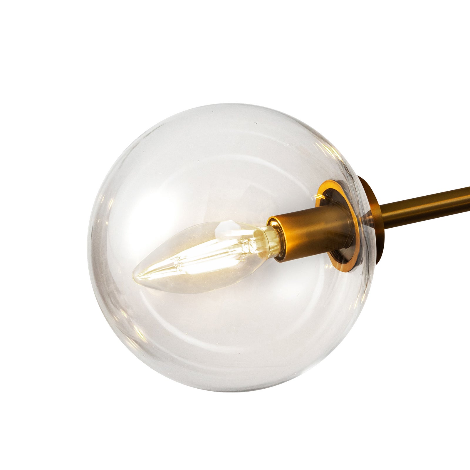 Cassia 40-in Aged Brass/Clear Glass 6 Lights Chandelier