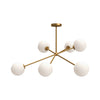 Cassia 40-in Aged Gold/Opal Matte Glass 6 Lights Chandeliers