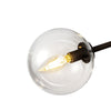 Cassia 40-in Matte Black/Clear Glass 6 Lights Chandelier
